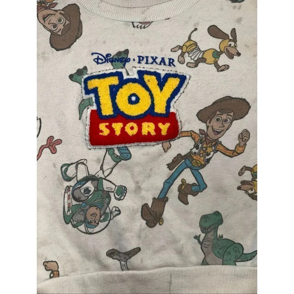 Toddler Boys' Disney Toy Story Fleece Sweatshirt - Off-White 4T
